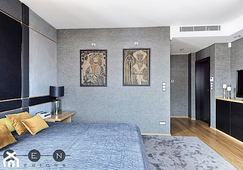 MIESZKANIE / BLUSZCZAŃSKA - Średnia szara sypialnia, styl glamour - zdjęcie od ZEN Interiors