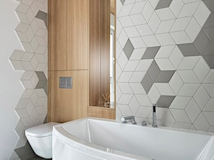DOM w KOBYŁCE - Mała bez okna z punktowym oświetleniem łazienka, styl nowoczesny - zdjęcie od ZEN Interiors