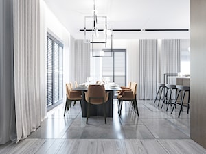 DOM / MSZCZONÓW - Duża biała jadalnia jako osobne pomieszczenie, styl nowoczesny - zdjęcie od ZEN Interiors