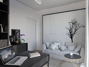 Średnie w osobnym pomieszczeniu z sofą białe biuro, styl tradycyjny - zdjęcie od ZEN Interiors