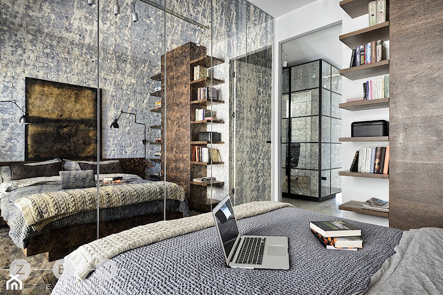 MIESZKANIE INDUSTRIALNE / WARSZAWA - Średnia biała sypialnia, styl industrialny - zdjęcie od ZEN Interiors