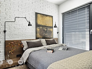MIESZKANIE INDUSTRIALNE / WARSZAWA - Mała biała sypialnia, styl industrialny - zdjęcie od ZEN Interiors