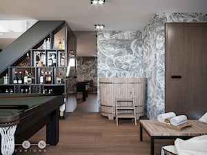 METAMORFOZA / WYSZKÓW - Średni szary salon z barkiem, styl glamour - zdjęcie od ZEN Interiors