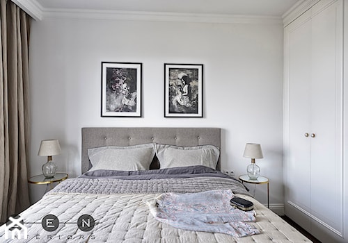 MIESZKANIE / ŻOLIBORZ - Mała szara sypialnia, styl nowoczesny - zdjęcie od ZEN Interiors