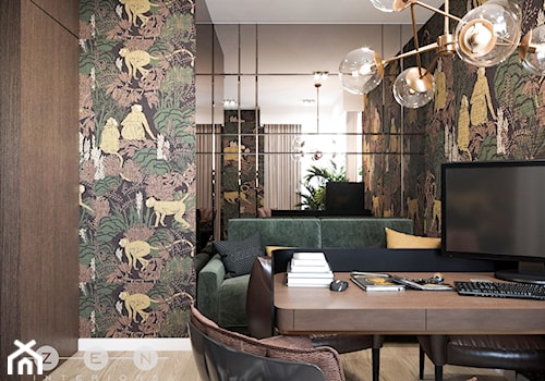 METAMORFOZA / WYSZKÓW - Średnie w osobnym pomieszczeniu z sofą brązowe biuro, styl glamour - zdjęcie od ZEN Interiors