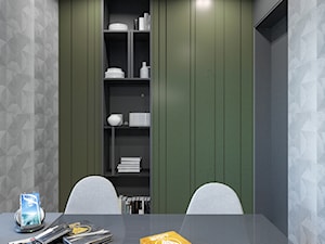 DOM / MSZCZONÓW - Małe białe szare zielone biuro, styl nowoczesny - zdjęcie od ZEN Interiors