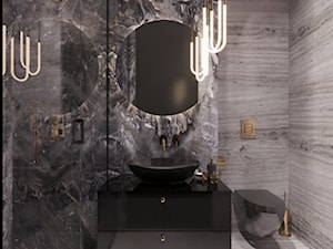 DOM / MAGDALENKA - Średnia bez okna z marmurową podłogą łazienka, styl glamour - zdjęcie od ZEN Interiors