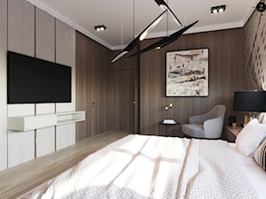 ZEN | Elegancki dom - Duża biała brązowa sypialnia, styl nowoczesny - zdjęcie od ZEN Interiors