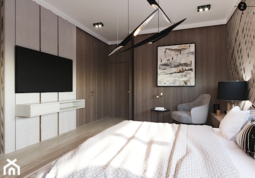 ZEN | Elegancki dom - Duża biała brązowa sypialnia, styl nowoczesny - zdjęcie od ZEN Interiors