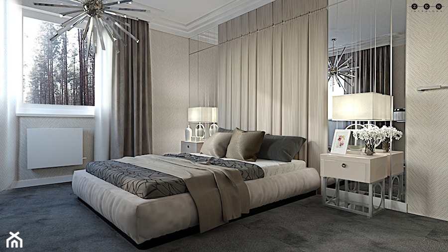 ZEN | JASNA SYPIALNIA - Średnia beżowa sypialnia, styl tradycyjny - zdjęcie od ZEN Interiors