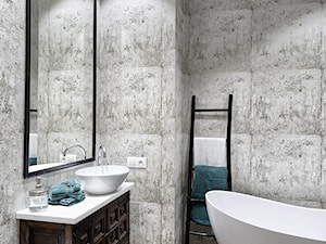 MIESZKANIE / ŻOLIBORZ - Średnia bez okna z lustrem z punktowym oświetleniem łazienka, styl nowoczesny - zdjęcie od ZEN Interiors