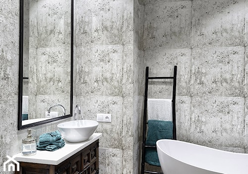MIESZKANIE / ŻOLIBORZ - Średnia bez okna z lustrem z punktowym oświetleniem łazienka, styl nowoczesny - zdjęcie od ZEN Interiors