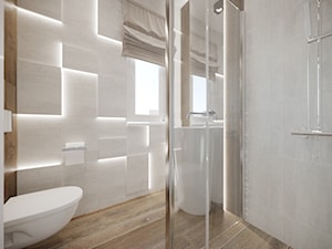 DOM / RADZYMIN - Mała z lustrem z punktowym oświetleniem łazienka z oknem, styl nowoczesny - zdjęcie od ZEN Interiors