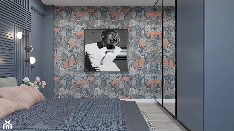 DOM / MSZCZONÓW - Mała czarna sypialnia, styl nowoczesny - zdjęcie od ZEN Interiors