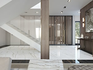 ZEN | Elegancki dom - Średni beżowy z marmurem na podłodze hol / przedpokój, styl nowoczesny - zdjęcie od ZEN Interiors