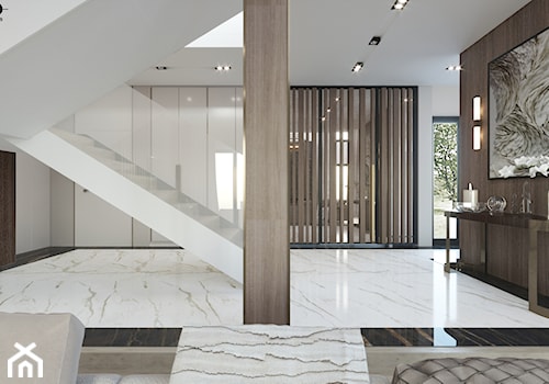 ZEN | Elegancki dom - Średni beżowy z marmurem na podłodze hol / przedpokój, styl nowoczesny - zdjęcie od ZEN Interiors