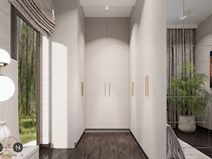 DOM / MAGDALENKA - Mała biała szara sypialnia, styl glamour - zdjęcie od ZEN Interiors