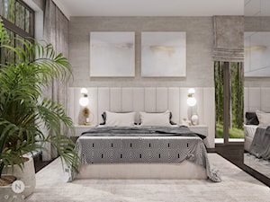 DOM / MAGDALENKA - Duża szara sypialnia, styl glamour - zdjęcie od ZEN Interiors