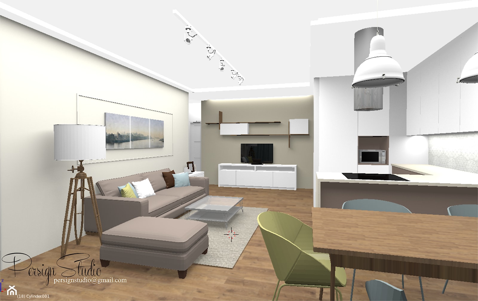 73m2 - apartament w ciepłej kolorystyce - salon - projekt - zdjęcie od PersignStudio - spersonalizowane projekty wnętrz - Homebook