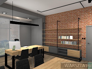 # 0002 - Średnie szare biuro, styl nowoczesny - zdjęcie od WARSZTAT WNĘTRZ