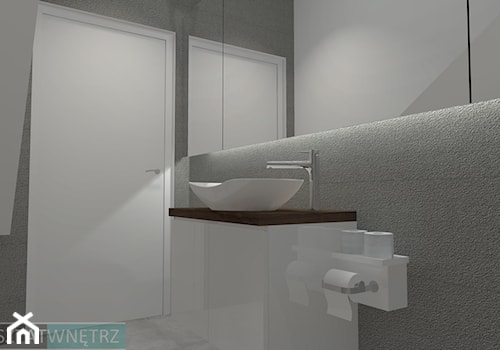 Projekt DOMU JEDNORODZINNEGO ORAZ ZDJĘCIA Z JEGO REALIZACJI - Średnia na poddaszu bez okna z lustrem łazienka - zdjęcie od WARSZTAT WNĘTRZ