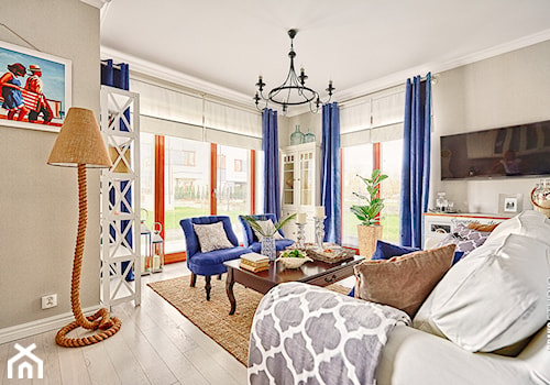 Apartament Błonia Hamptons - Średni szary salon - zdjęcie od DreamHouse