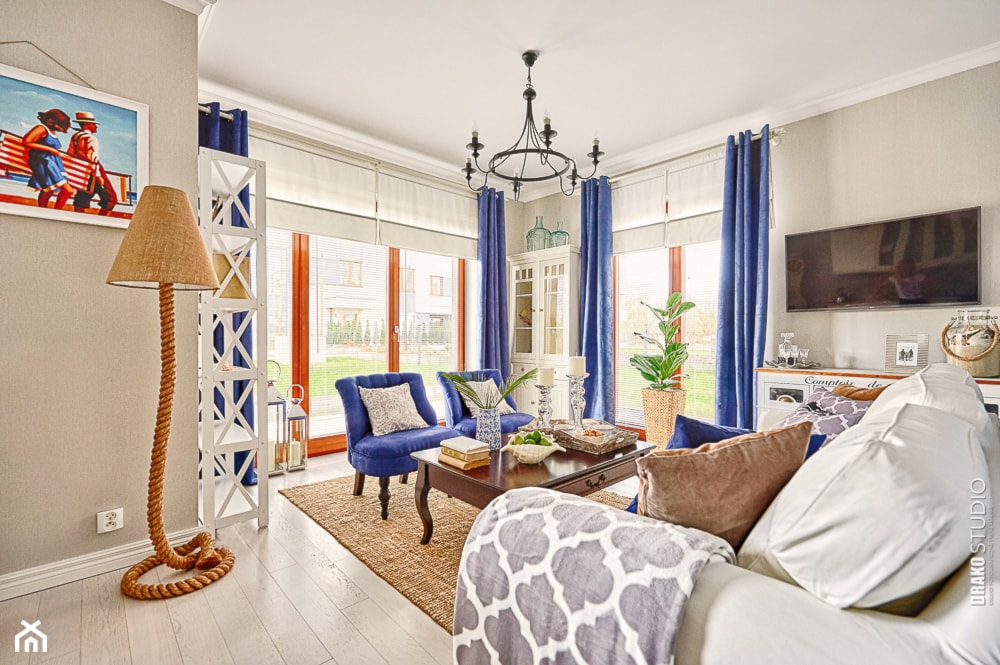 Apartament Błonia Hamptons - Średni szary salon - zdjęcie od DreamHouse - Homebook