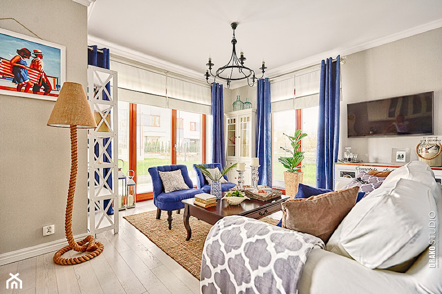 Apartament Błonia Hamptons - Średni szary salon - zdjęcie od DreamHouse