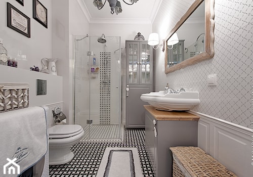 Francuski zakątek ;) - Duża bez okna z pralką / suszarką łazienka, styl glamour - zdjęcie od DreamHouse