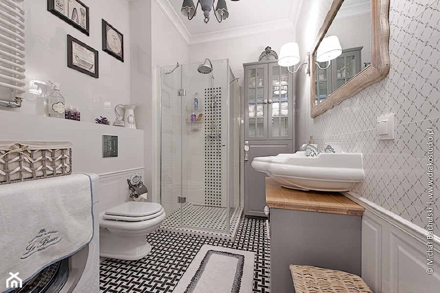 Średnia bez okna z pralką / suszarką łazienka, styl prowansalski - zdjęcie od DreamHouse