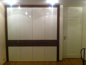 szafa z drzwiami łamanymi lakier łączony z fornirem połysk - zdjęcie od J.S. STUDIO