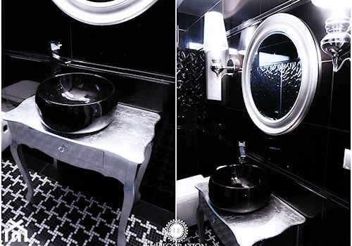 Czarna łazienka - Mała bez okna z lustrem łazienka, styl glamour - zdjęcie od EnDecoration