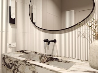 Łazienka z betonem i marmurem