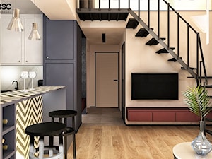 Mieszkanie z antresolą - Salon, styl nowoczesny - zdjęcie od BscProjekt