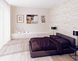 Projekt sypialni - Duża beżowa sypialnia, styl nowoczesny - zdjęcie od Moskou Architektura Wnętrz - Homebook