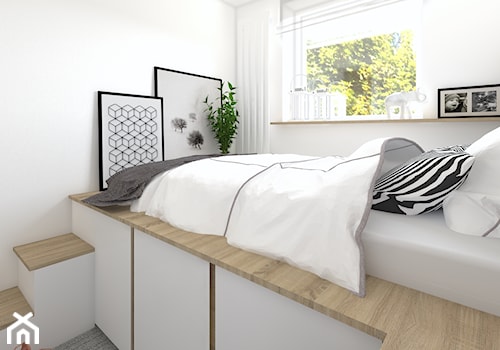 Mieszkanie na szaro - Mała średnia biała sypialnia, styl nowoczesny - zdjęcie od CHATANOWA