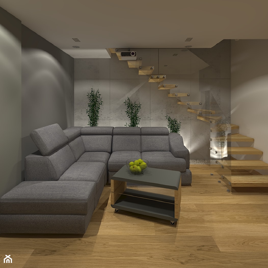 Dwupoziomowy apartament w Gdyni - Mały szary salon, styl industrialny - zdjęcie od CHATANOWA - Homebook