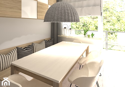Mieszkanie na szaro - Mała szara jadalnia jako osobne pomieszczenie, styl nowoczesny - zdjęcie od CHATANOWA