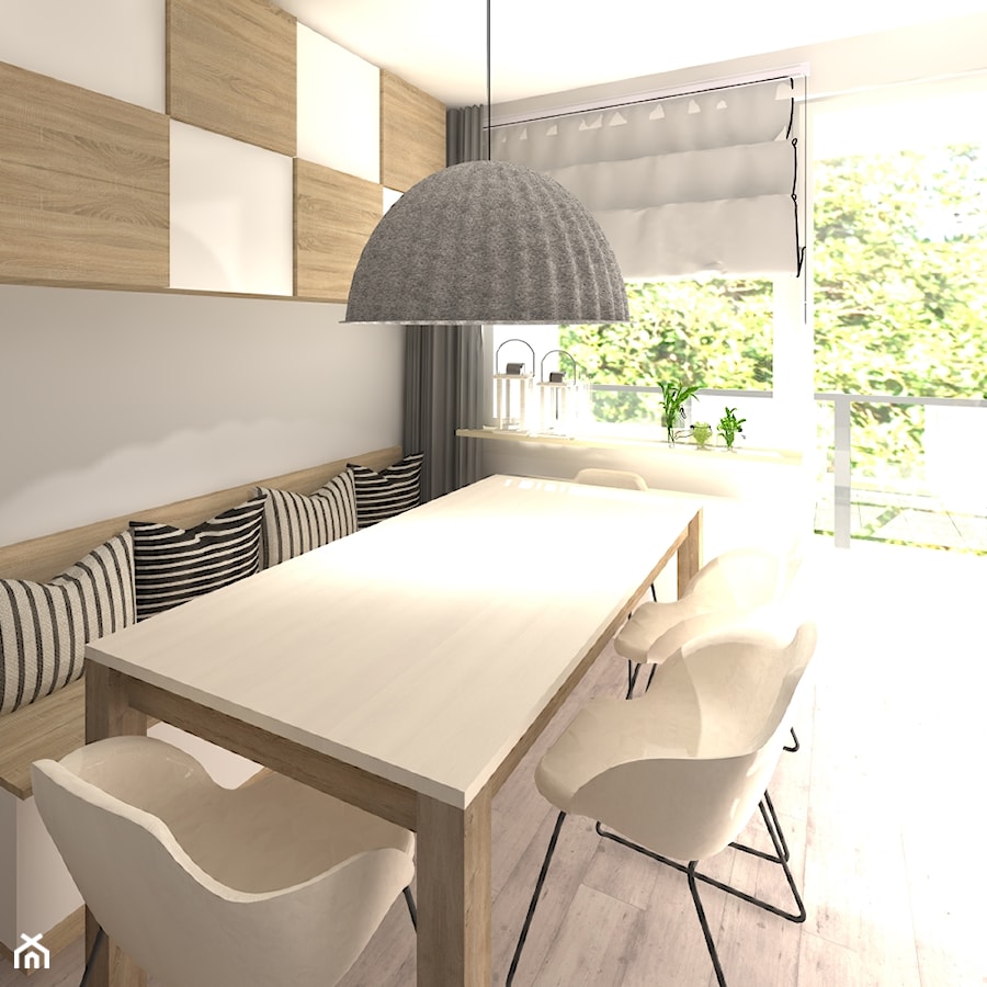 Mieszkanie na szaro - Mała szara jadalnia jako osobne pomieszczenie, styl nowoczesny - zdjęcie od CHATANOWA
