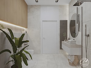 Dom jednorodzinny - Średnia bez okna z lustrem z punktowym oświetleniem łazienka, styl nowoczesny - zdjęcie od Progetti Architektura