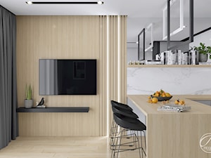 Apartament dla dwojga - Mały szary salon, styl nowoczesny - zdjęcie od Progetti Architektura