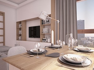 Apartament dla rodziny - Średni biały salon z jadalnią, styl nowoczesny - zdjęcie od Progetti Architektura