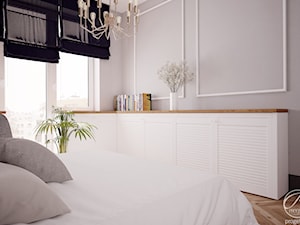 Mieszkanie w klimatycznej kamienicy - Szara sypialnia, styl tradycyjny - zdjęcie od Progetti Architektura