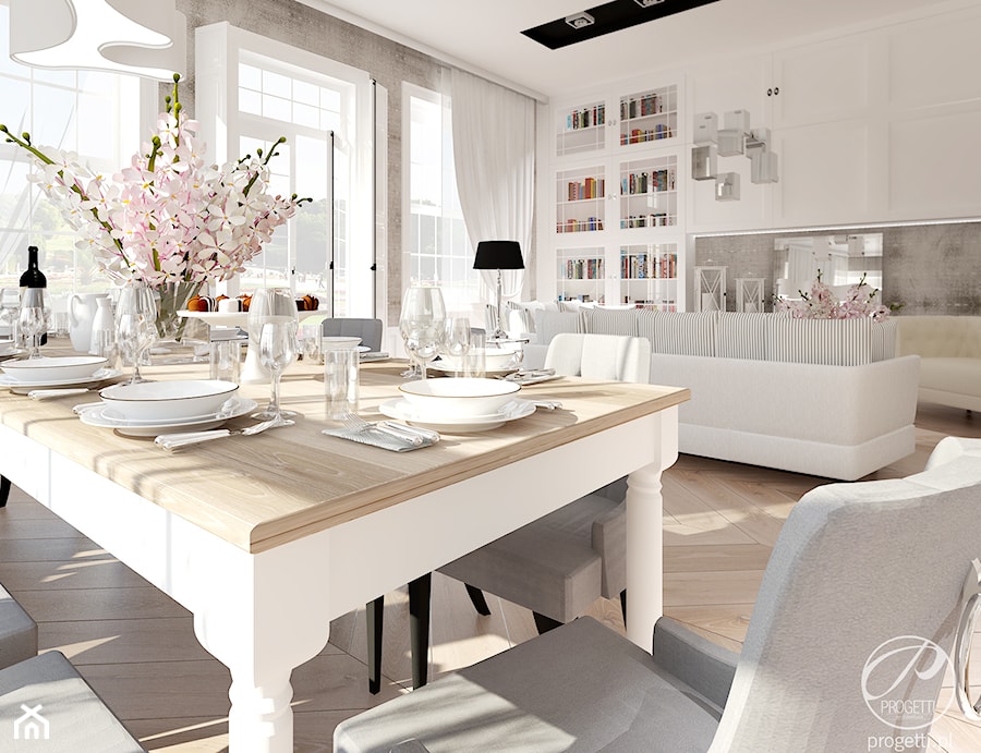 Dom w Konstancinie - Salon, styl glamour - zdjęcie od Progetti Architektura