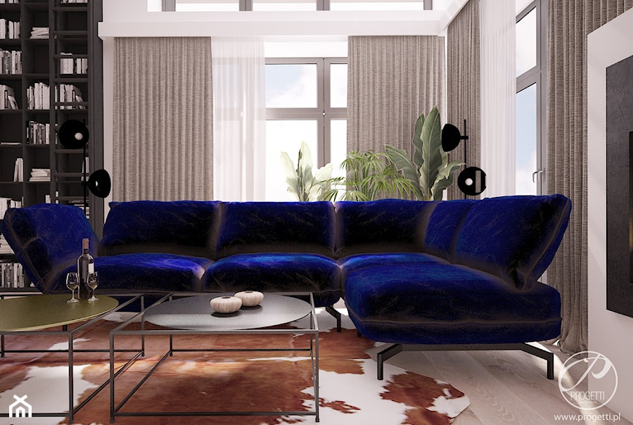 Apartament dwupoziomowy - Salon, styl nowoczesny - zdjęcie od Progetti Architektura