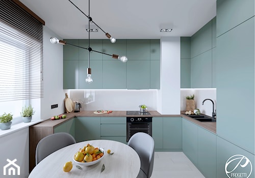 Nowoczesny dom w odcieniach zieleni - Kuchnia, styl nowoczesny - zdjęcie od Progetti Architektura