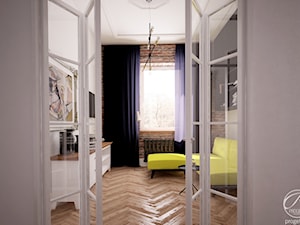 Mieszkanie w klimatycznej kamienicy - Średni biały salon, styl nowoczesny - zdjęcie od Progetti Architektura