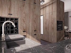 Dom z betonową ścianą - Kuchnia, styl nowoczesny - zdjęcie od Progetti Architektura
