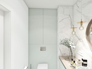 Apartament w jasnych barwach - Średnia z lustrem z punktowym oświetleniem łazienka, styl nowoczesny - zdjęcie od Progetti Architektura