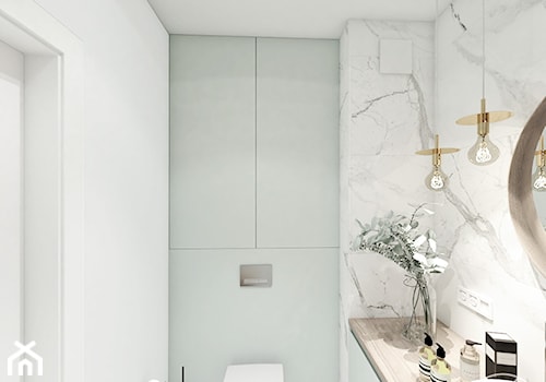 Apartament w jasnych barwach - Średnia z lustrem z punktowym oświetleniem łazienka, styl nowoczesny - zdjęcie od Progetti Architektura
